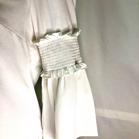 Karl Lagerfeld Smocked Bell Sleeve Blouse, Size XS - Picture 6 of 6